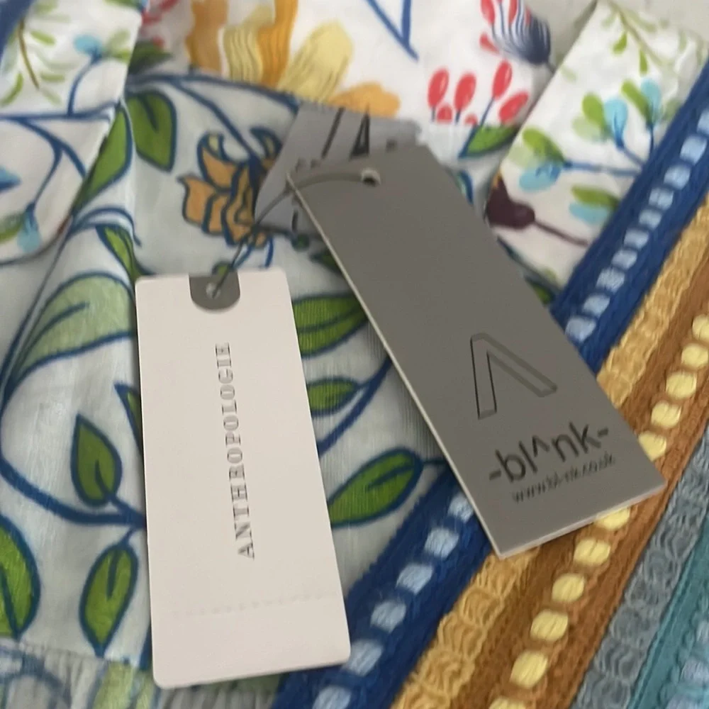 Anthropologie Floral V-Neck Peasant Blouse in Multi - Picture 3 of 6